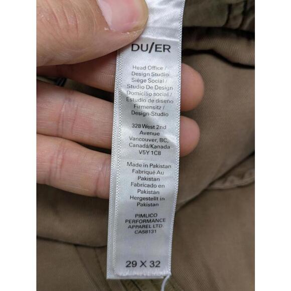Duer Cargo Joggers Pants Mens 29X32 Outdoor Cargo Hiking Stretch Beige Zip Ankle - Picture 11 of 12